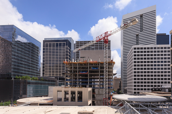 Construction site in downtown district