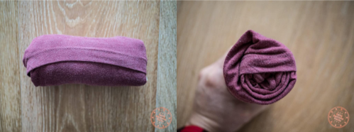closeup of a rolled t-shirt