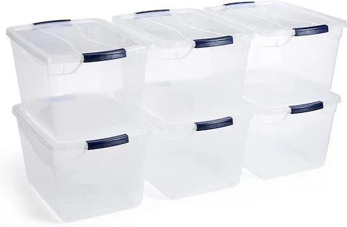 Rubbermaid stackable plastic bins